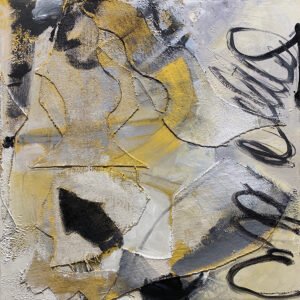 Vicki Vinton, Landing, 2020, Mixed material collage on canvas, 24 x 24 inches