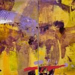 Vicki Vinton, Skip to It, Mixed media on canvas, 24 x 48 inches