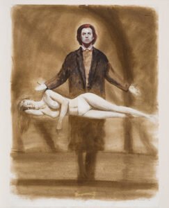 Bo Bartlett, The Magician (Study)(SOLD), 1996, Mixed media on paper, 30 x 22 inches