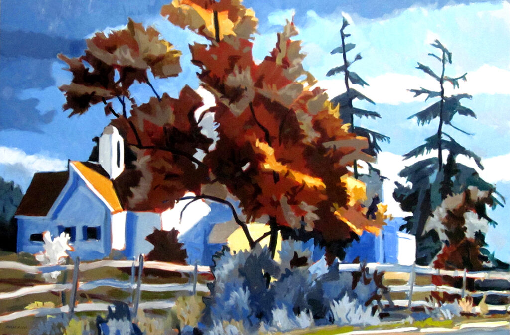 Philip Koch, East Aurora Barns (SOLD), 2018, Oil on canvas, 36 x 54 inches