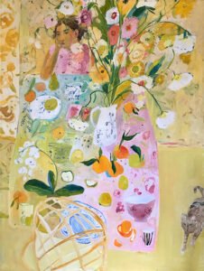 Elizabeth Endres, Cat Crossing (SOLD), 2020, Oil on linen, 48 x 36 inches