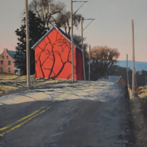 Michael Allen, Lingering, 2021, Oil on linen mounted to panel, 22 x 22 inches