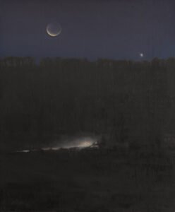 Michael Allen, When the Moon was a Sliver, 2020, Oil on linen mounted to panel, 14 ½ x 12 inches