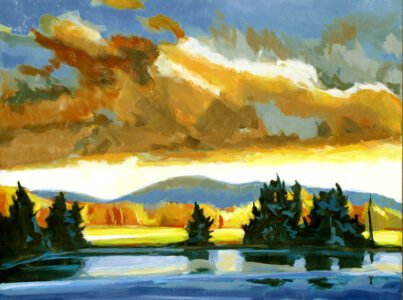 Philip Koch, Coastal Lake (SOLD), 2020, Oil on panel, 18 x 24 inches