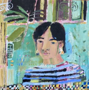 Elizabeth Endres, Familiar Face (SOLD), 2021, Oil on canvas, 12 x 12 inches