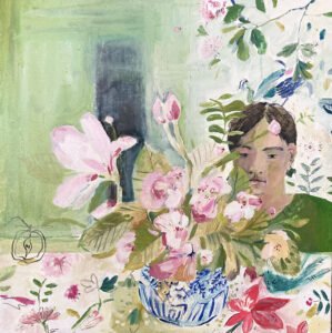 Elizabeth Endres, Florals (SOLD), 2021, Oil on canvas, 20 x 20 inches