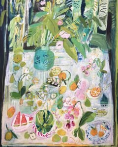 Elizabeth Endres, Watermelon Greens (SOLD), 2021, Oil on canvas, 50 x 40 inches