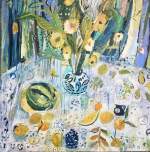 Elizabeth Endres, Watermelon Slice (SOLD), 2021, Oil on canvas, 44 x 44 inches