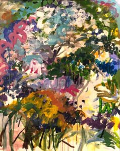Bill Scott, Hydrangea, 1993, Acrylic on paper, 39 ¼ x 31 ¼ inches