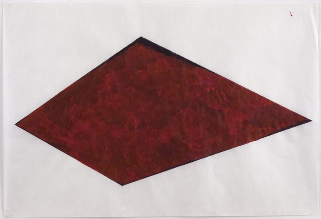 Cheryl Levin, Maroon Shape, Ink on rice paper, 18 x 24 inches