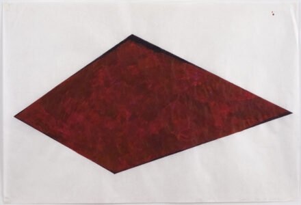 Cheryl Levin, Maroon Shape, Ink on rice paper, 18 x 24 inches