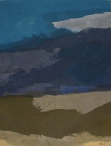 Lee Hall, Afternoon Storm Shore: Connecticut August, 1981, Acrylic on canvas, 40 ½ x 30 ¾ inches