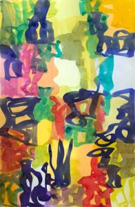 Melissa Meyer, Raycie Series no. VII (SOLD), 2014, Watercolor on paper, 38 x 25 inches