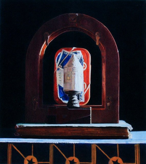 Jon Mort; Past, Present, Future (Apollo Future) diptych (SOLD); 2021; 8 x 7 inches