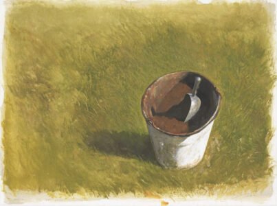 Bo Bartlett, Peat Bucket, 2020, Gouache on paper, 22 ½ x 30 inches