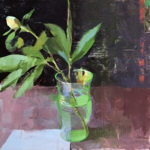 Jon Redmond, Peony, 2020, Oil on board, 10 x 10 inches