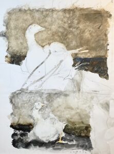 Jamie Wyeth, Study for Island Geese, Watercolor and graphite on paper, 28 ½ x 22 ½ inches