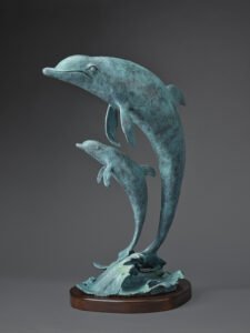 Rikki Morley Saunders, Madonna and Child, Bronze, 16 ½ x 11 x 9 inches