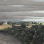 Michael Allen, Gradual Clearing, 2020, oil on linen mounted to panel, 14 x 30 inches