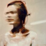 Alex Kanevsky, Shifting Portrait, 1996, Oil on board, 24 x 24 inches