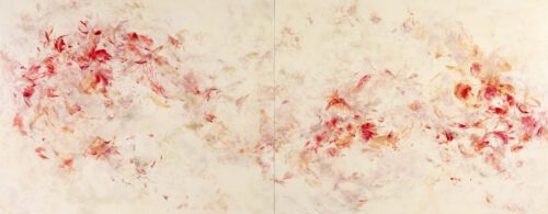 Betsy Eby, Mystic Chord, 2022, Oil and wax on panel, 55 x 140 inches