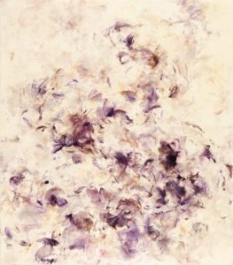 Betsy Eby, Plum Season, 2022, Oil and wax on panel, 50 x 44 inches