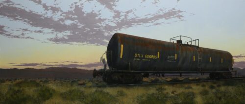 Francis Di Fronzo, Kings of Oblivion, 2022, Oil over watercolor and gouache on panel, 25 x 55 inches