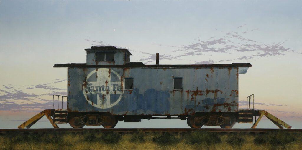 Francis Di Fronzo, No Stars (Part 2), 2022, Oil over watercolor and gouache on panel, 24 x 48 inches