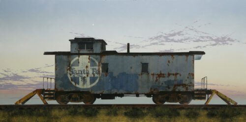 Francis Di Fronzo, No Stars (Part 2), 2022, Oil over watercolor and gouache on panel, 24 x 48 inches