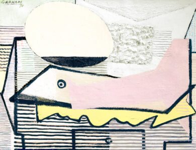 John D. Graham (1886-1961), White Fish, 1930, Oil on canvas, 19 3/4 x 25 5/8 inches