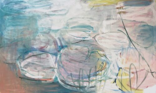 Sandrine Kern, Lilies in Light, 2022, Oil on canvas, 30 x 60 inches
