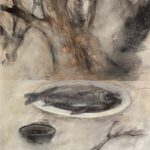 Jane Morris Pack, Dinner, 2009, Oil on paper, 25 1/2 x 19 3/4 inches