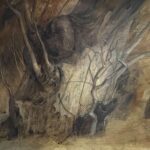 Jane Morris Pack, Knotted Trunk, 2009, Oil on paper, 22 x 30 inches