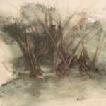 Jane Morris Pack, Olive Grove, 2009, Oil on paper, 23 1/2 x 28 1/2 inches