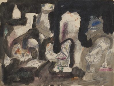 Arshile Gorky (1904-1948), Untitled, c. 1946, Pencil, pastel and wash on paper, 19 x 24 1/4 inches