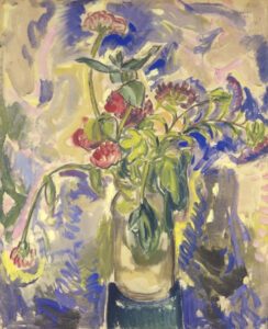 Alfred H. Maurer (1868-1932), Blue Flowers, 1926, Gouache and watercolor on paper, 22 x 18 inches