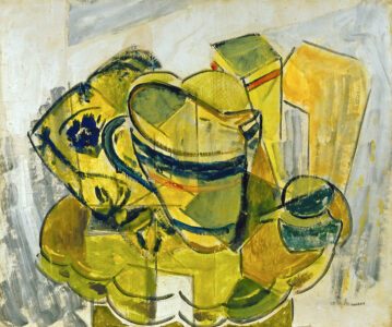 Alfred H. Maurer (1868-1932), Still Life No. 7, c. 1930, Oil on gessoed board, 18 1/8 x 21 5/8 inches