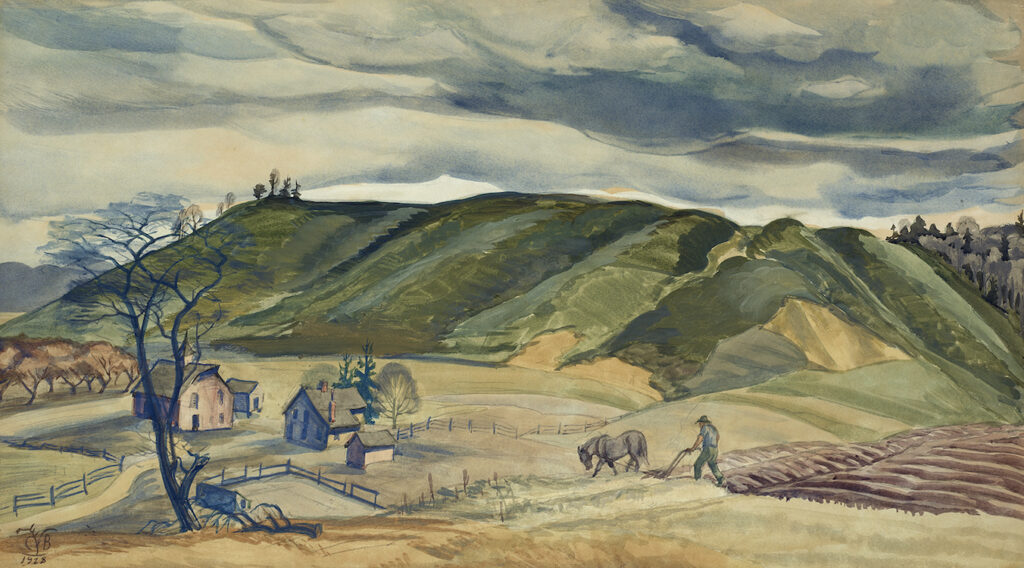 Charles Burchfield (1893-1967), November Plowing, 1928, Watercolor on paper, 18 x 33 inches