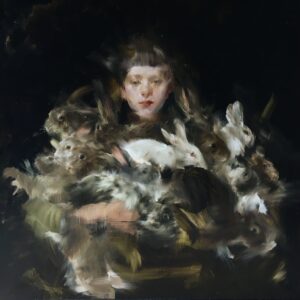 Sarah McRae Morton, Saltatorial, 2022, Oil on linen, 33 x 33 inches