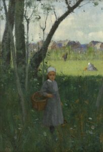 Willard Leroy Metcalf (1858-1925), Young Girl, 1884, Oil on canvas, 13 1/2 x 10 inches