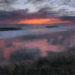 Timothy Barr, Cisco Sunset, 2022, Oil on panel, 24 x 24 inches