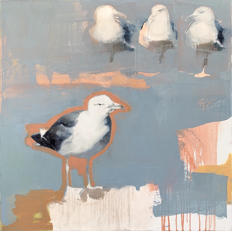 Diana Tremaine, A Change in Perception IV, 2022, Oil and charcoal on canvas, 30 x 30 inches