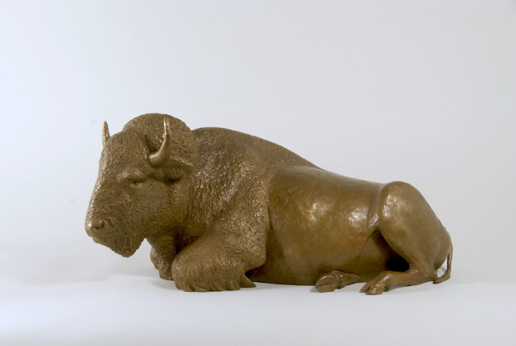 J. Clayton Bright, Buffalo, Bronze, 8 x 18 x 9 inches, Edition of 15