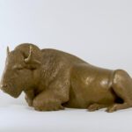 J. Clayton Bright, Buffalo, Bronze, 8 x 18 x 9 inches, Edition of 15