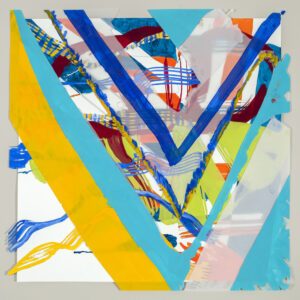 Ellen Priest, Jazz Cubano #21: Arturo and Elio, Thinking Out Loud, 2014, Papers, oil flashe, pencil, MSA gel, 32 x 32 inches