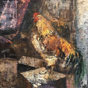 Michael Doyle, Roosty, 2015, Oil on board, 20 ¼ x 20 ¼ inches