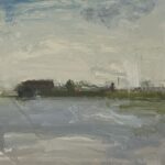 Stuart Shils, By the Bay, 1995, Oil on paper, 10 ¼ x 10 ¾ inches
