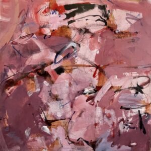 Vicki Vinton, Another Two Step, 2022, Charcoal, pastel, plaster and acrylic, 30 x 30 inches