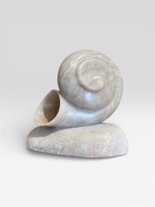 Charles Allmond (1931 - 2019), Conch Shell, White Alabaster Stone, 8 x 9 inches, Edition 1/1
