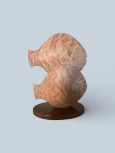 Charles Allmond, Pumpkin Seeds, Utah Alabaster, 12 ¾ x 9 ½ x 3 inches